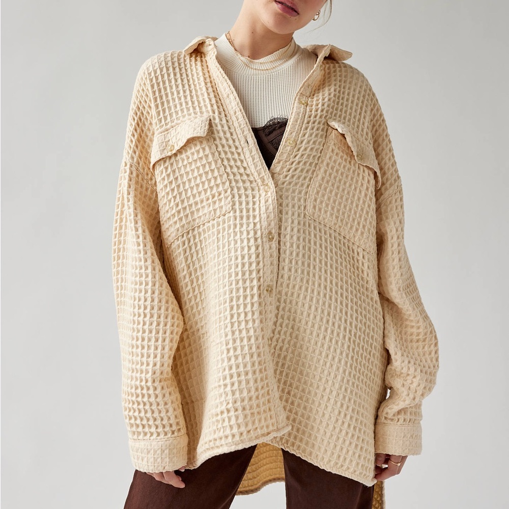 BDG Beige Waffle Knit Shirt